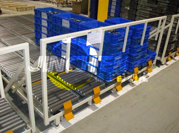 在無(wú)動(dòng)力滾筒線上儲(chǔ)存物料